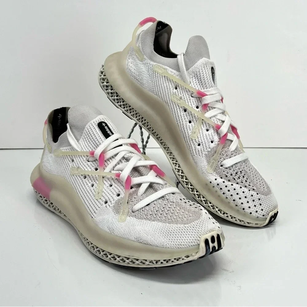 ADIDAS Men's White and pink 4D FUSIO CLOUD running sneakers size 9.5 - Picture 2 of 13